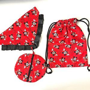 Mickey Mouse Pet Set, dogs, Handmade, 100% antifluid fabric.